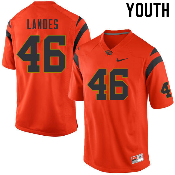 Youth #46 Cameron Landes Oregon State Beavers College Football Jerseys Sale-Orange - Click Image to Close
